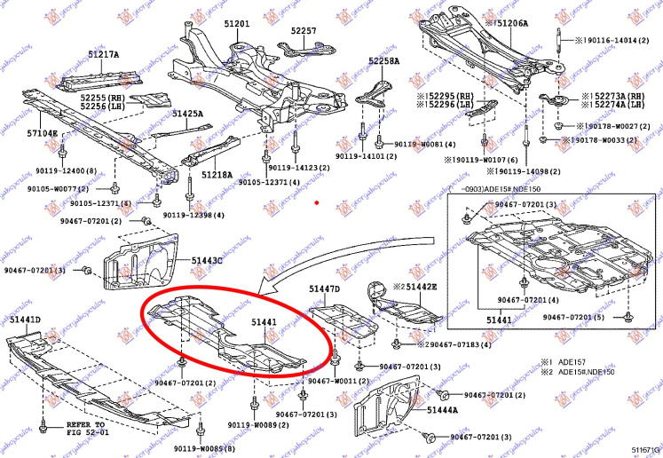 Mbrojtje/kapak nën motor (pjesa e përparme)