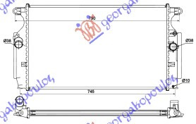 Radiator për motor 2.0-2.2 D4D dizel (marsh manual) (665x380x26) (KOYO)