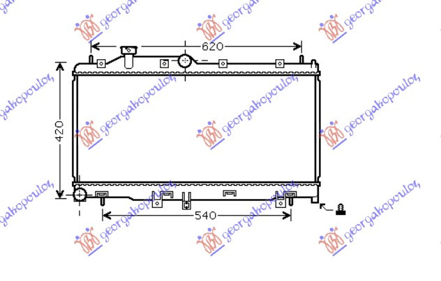 Radiator për motor 2.0-2.5i-16V (34x68.5x16) (marsh manual)