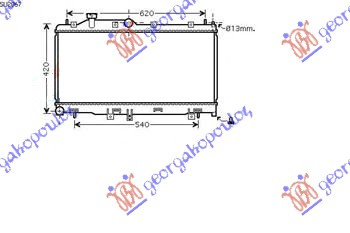 Radiator për motor 2.0i-16V TURBO (34x68.5x16)