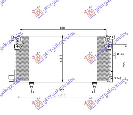 Radiator i kondicionerit benzinë/dizel (61.5x29.7x16)