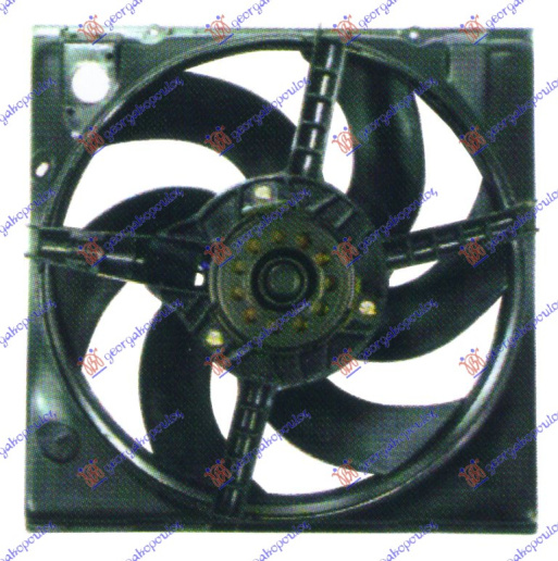 Ventilator për radiator me motor komplet (38cm) me kondicioner benzinë/dizel