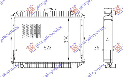 Radiator për motor 1.5 benzinë (33x54.5x36)