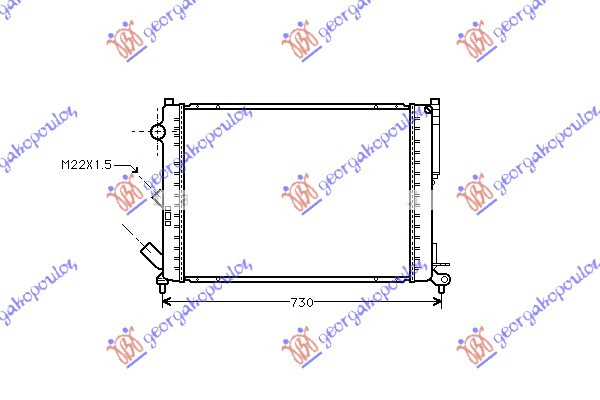 Radiator për motor 1,8-2,0 (me/pa kondicioner) (63.4x43.8)