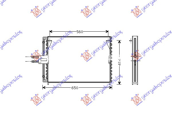 Radiator i kondicionerit benzinë/dizel (59x42.8)