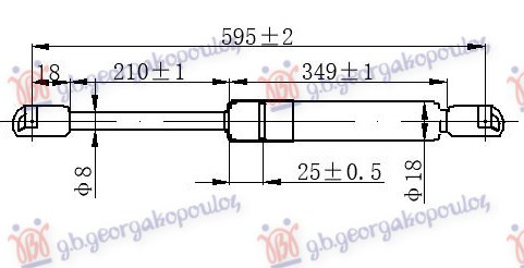Amortizues (një) për derën e bagazhit (595L-500N)