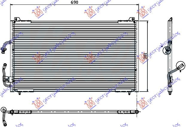 Radiator i kondicionerit -99 benzinë/dizel (65x38)