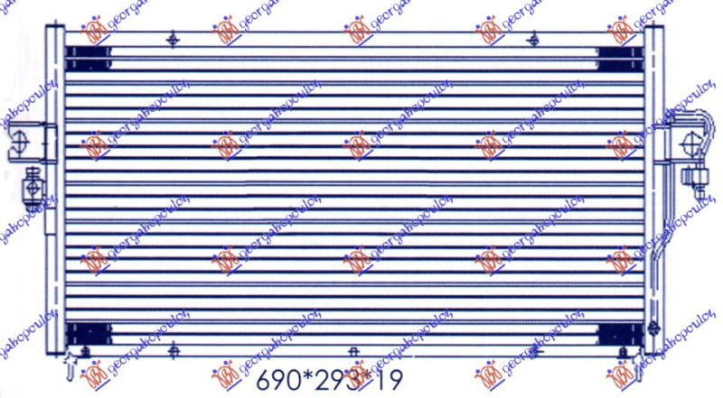 Radiator i kondicionerit të gjitha modelet (64.5x27) (07/12mm)