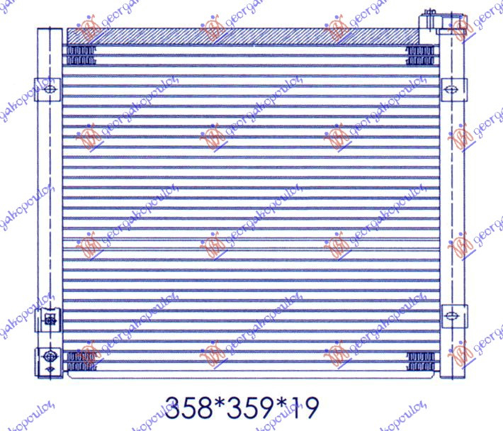 Radiator i kondicionerit benzinë (33x36,5x16)