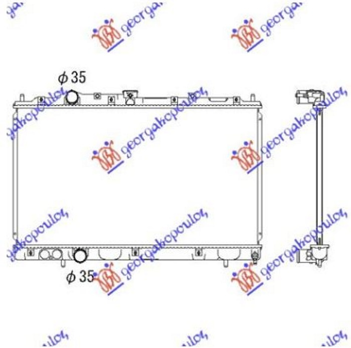 Radiator për motor 1,3-1,5-1,6-1,4CC (37,5x66) (KOYO)