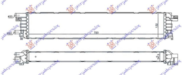 Radiator shtesë për motor 3.0 TFSI/SQ5 benzinë 2.0 Tdi dizel (720x132x55)
