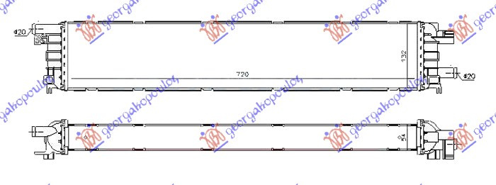 Radiator shtesë për motor 3.0TFSi/S5 benzinë (720x135x52)