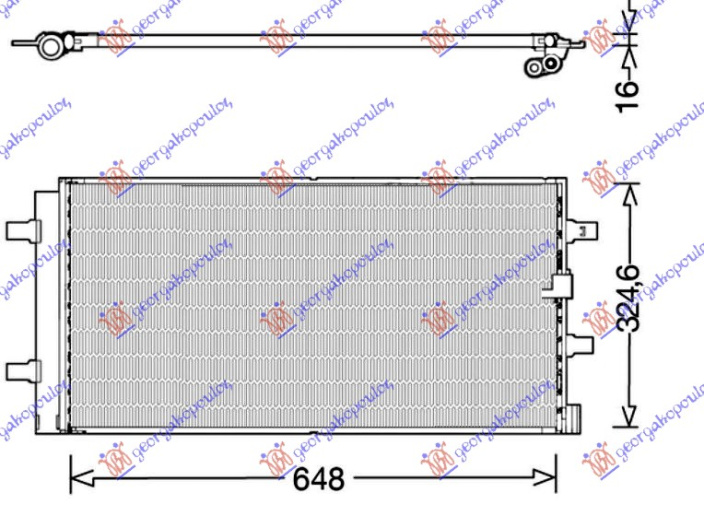 Radiator i kondicionerit benzinë/dizel (650x325x16)