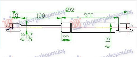 Amortizues (një) për derën e bagazhit karavan (500L-530N)