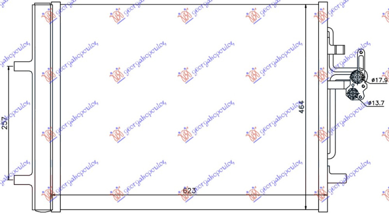 Radiator i kondicionerit 1.6/2.0 D (2.4 D5) dizel (585x470x16)
