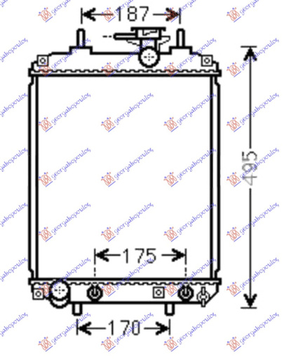 Radiator për motor 1.0-1.3-1.5 benzinë (marsh manual/automatik) (400x310)
