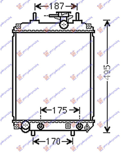 Radiator për motor 1.0-1.3-1.5 benzinë (marsh manual/automatik) (400x310) (KOYO)