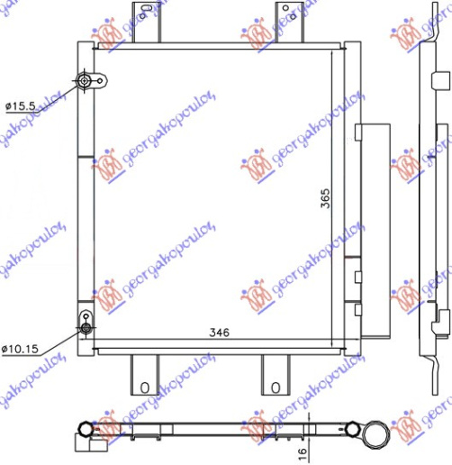 Radiator i kondicionerit 1.0i12V-1.3 16V (33x36,8)
