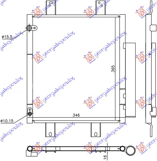 Radiator i kondicionerit 1.0i12V-1.3 16V (33x36,8)