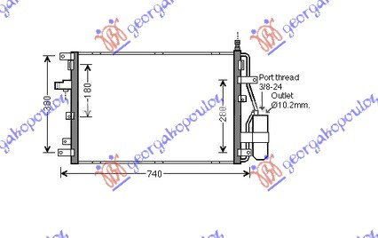 Radiator i kondicionerit benzinë/dizel (64x41,5)