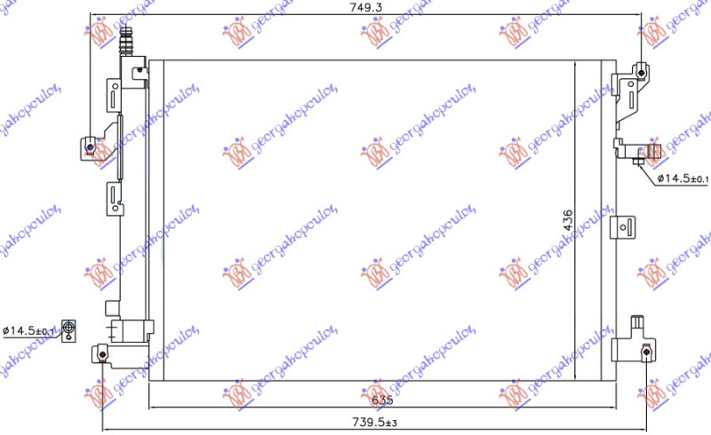 Radiator i kondicionerit benzinë/dizel 06- (635x436x16)