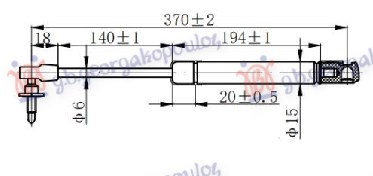 Amortizues (një) për xhamin e pasëm të bagazhit (370L-120N)