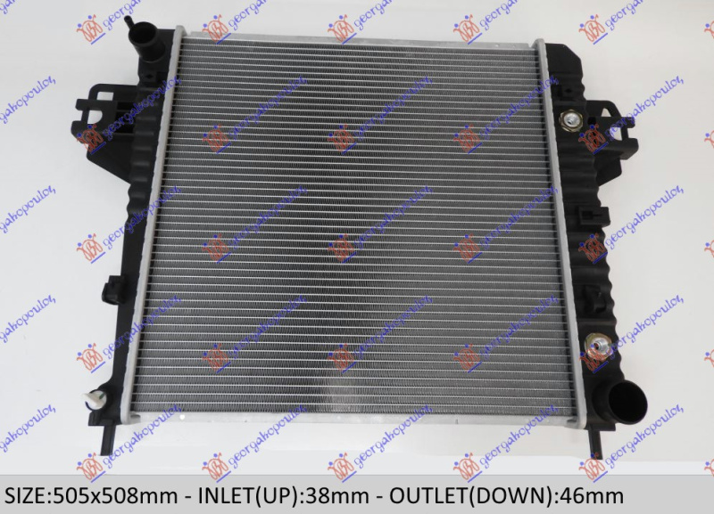 Radiator për motor benzinë 3.7 V6 (marsh automatik) (me/pa kondicioner) (50,5x50,8)