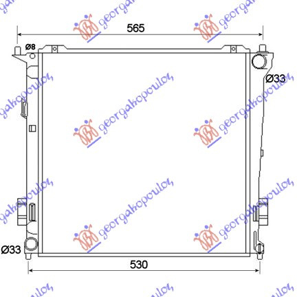 Radiator për motor 1.6 CRDi dizel (marsh manual) (450x440x16)