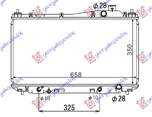 Radiator për motor 1.4-1.6 benzinë (35x65,8) (marsh automatik)