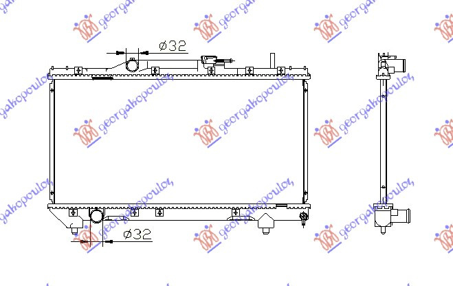 Radiator për motor 1,6-1,8CC 16V (32,5x66)