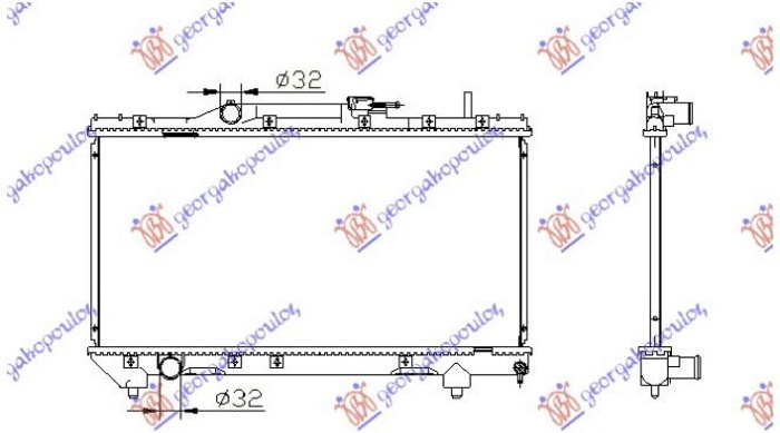 Radiator për motor 1,6-1,8CC 16V (32,5x66) (KOYO)