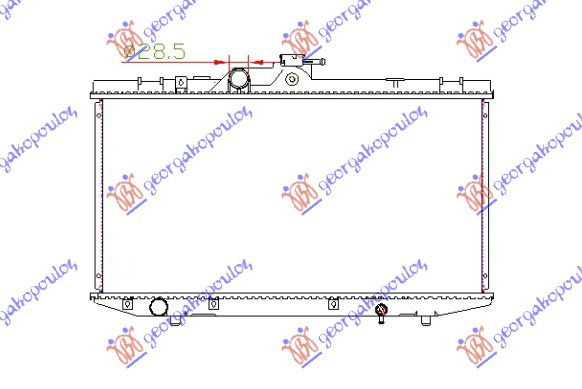 Radiator për motor 1.0-1.3 (63,8x32)
