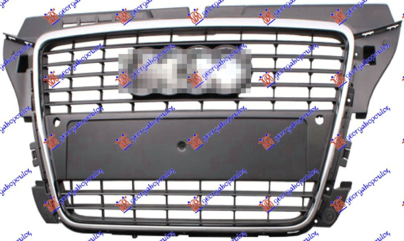 Maskë pvc/grilë (gri/kornizë krom) (me hapje për sensor parkimi)