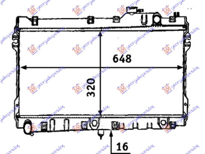 Radiator për motor 1.6-1,8 i16V (32.5x64.8)