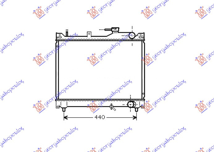 Radiator për motor 1.6cc 16V me/pa kondicioner (42.5x52.5)