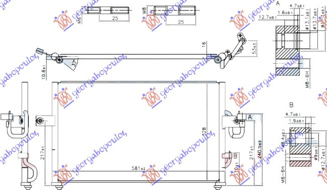 Radiator i kondicionerit benzinë (50,8x33)