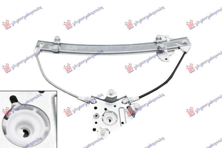 Ngritës/rregullator për dritaren e përparme elektrik (pa motor) (gls)