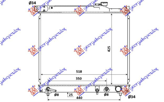 Radiator për motor 2.0 TDi (42x52x25) (marsh automatik).