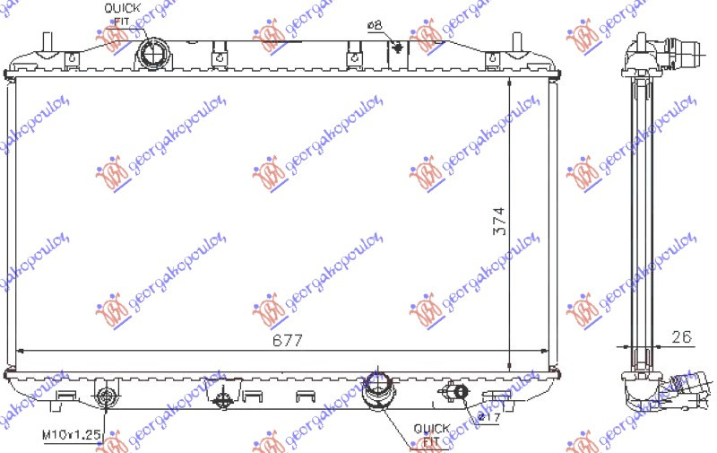 Radiator për motor 2.2 CTDI dizel (marsh manual) (371x677)