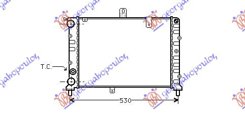 Radiator për motor 1,3-1,5CC 86- (46,4x32,2)