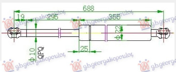 Amortizues (një) për derën e bagazhit (690L-630N)