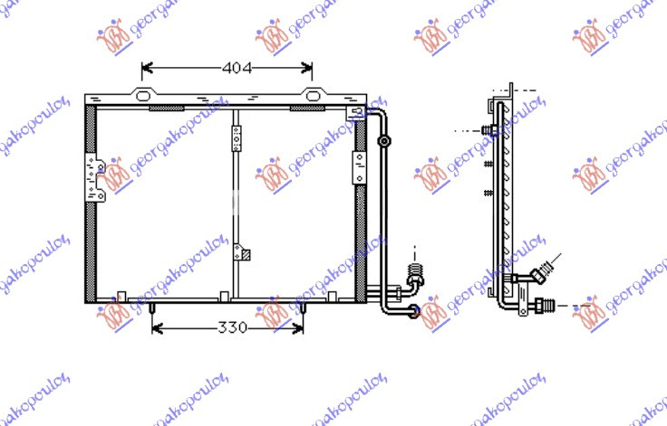 Radiator i kondicionerit 2.0-2.3-3.2 benzinë (55,2x40,6x25