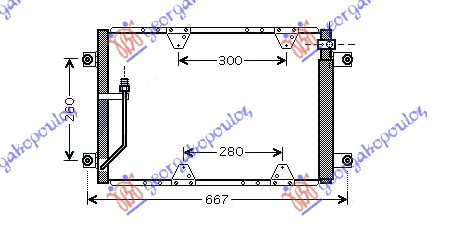 Radiator i kondicionerit 03-05 (57,5x38x1.6) 2.0TDi