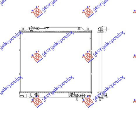 Radiator për motor 2.4 benzinë-2.5 T.D. (50x59,5x27) K.K