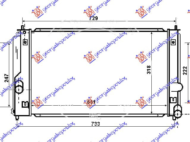 Radiator për motor 1,8 16V VVTI (65x31,8)