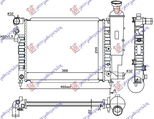 Radiator për motor xN-xR-xT (VALEO) (39x32)