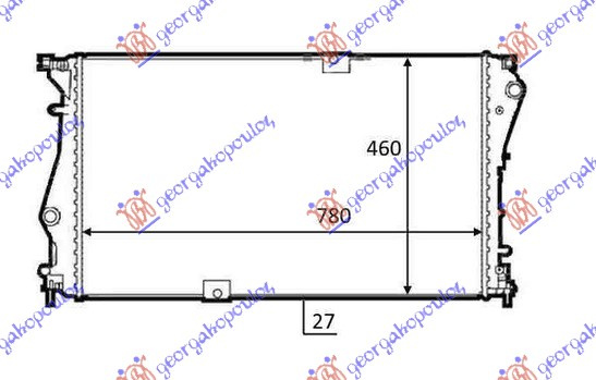 Radiator për motor 2.0 DCI dizel (marsh manual/automatik) (780x468) (VALEO) tipi