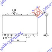 Radiator për motor 1,5i - 1,6i 16V VVTi (375x710) (marsh automatik)