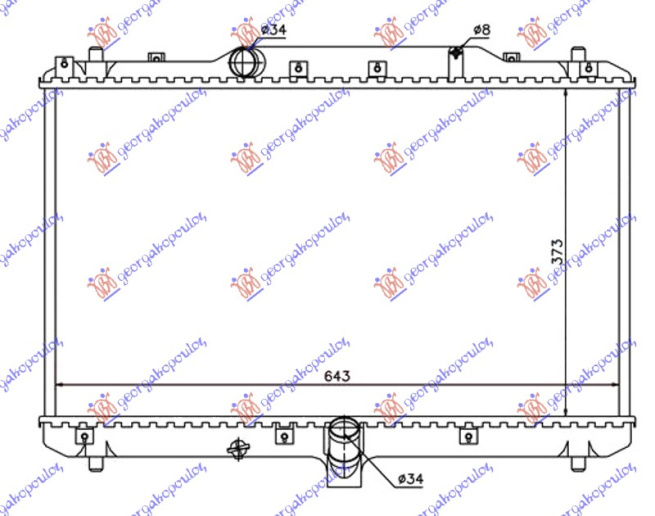 Radiator për motor 1,9 JTD-DDiS (375x650)