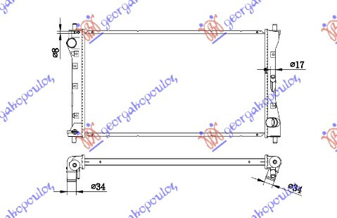 Radiator për motor 2.0 JTD (67.2x37x26)